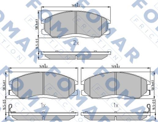 FOMAR Friction FO 934581 - Гальмівні колодки, дискові гальма avtolavka.club