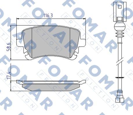 FOMAR Friction FO 936681 - Гальмівні колодки, дискові гальма avtolavka.club