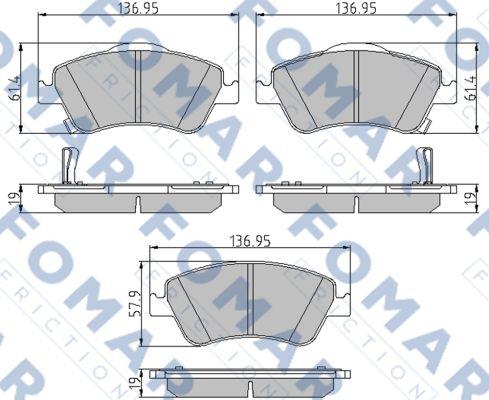 FOMAR Friction FO 936081 - Гальмівні колодки, дискові гальма avtolavka.club