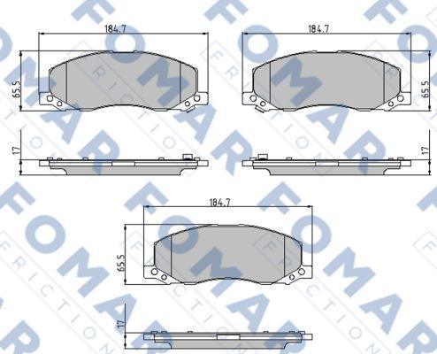 FOMAR Friction FO 936281 - Гальмівні колодки, дискові гальма avtolavka.club