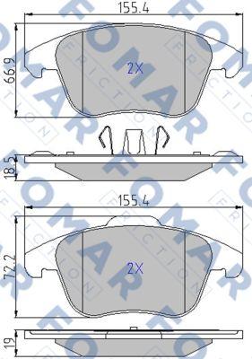 FOMAR Friction FO 930481 - Гальмівні колодки, дискові гальма avtolavka.club