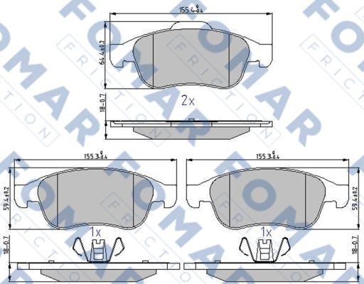 FOMAR Friction FO 931481 - Гальмівні колодки, дискові гальма avtolavka.club