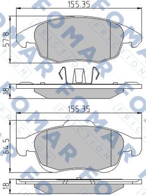 FOMAR Friction FO 929981 - Гальмівні колодки, дискові гальма avtolavka.club