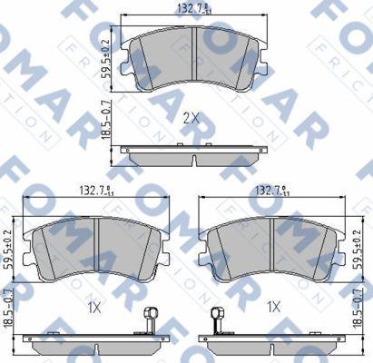 FOMAR Friction FO 924981 - Гальмівні колодки, дискові гальма avtolavka.club