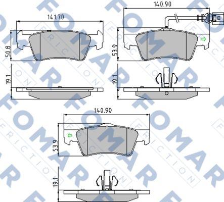 FOMAR Friction FO 923581 - Гальмівні колодки, дискові гальма avtolavka.club