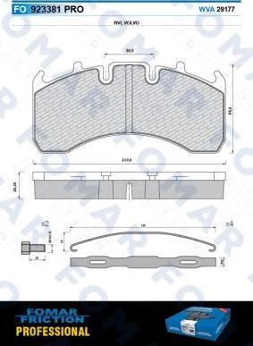 FOMAR Friction FO 923381 - Гальмівні колодки, дискові гальма avtolavka.club