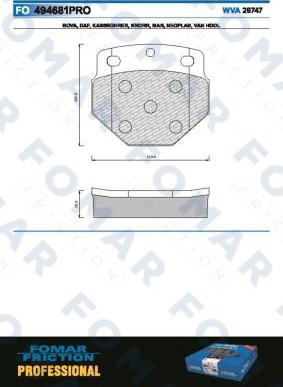 FOMAR Friction FO 494681 - Гальмівні колодки, дискові гальма avtolavka.club