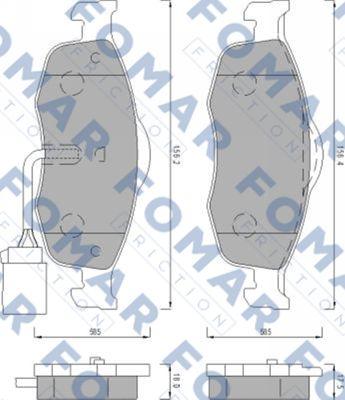 FOMAR Friction FO 493081 - Гальмівні колодки, дискові гальма avtolavka.club