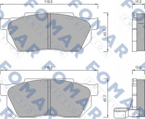 FOMAR Friction FO 447581 - Гальмівні колодки, дискові гальма avtolavka.club