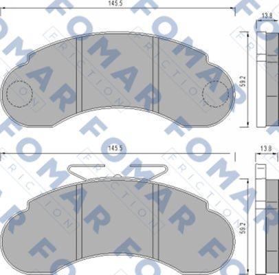 FOMAR Friction FO 458581 - Гальмівні колодки, дискові гальма avtolavka.club