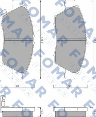 FOMAR Friction FO 453481 - Гальмівні колодки, дискові гальма avtolavka.club