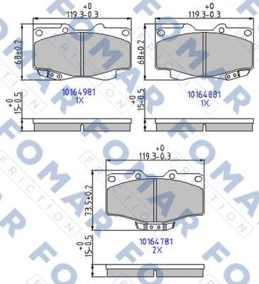 FOMAR Friction FO 464781 - Гальмівні колодки, дискові гальма avtolavka.club