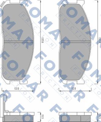 FOMAR Friction FO 462881 - Гальмівні колодки, дискові гальма avtolavka.club