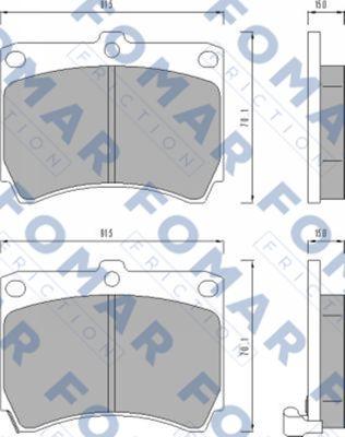 FOMAR Friction FO 462281 - Гальмівні колодки, дискові гальма avtolavka.club