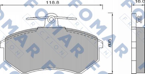 FOMAR Friction FO 433281 - Гальмівні колодки, дискові гальма avtolavka.club