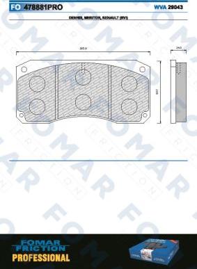 FOMAR Friction FO 478881 - Гальмівні колодки, дискові гальма avtolavka.club