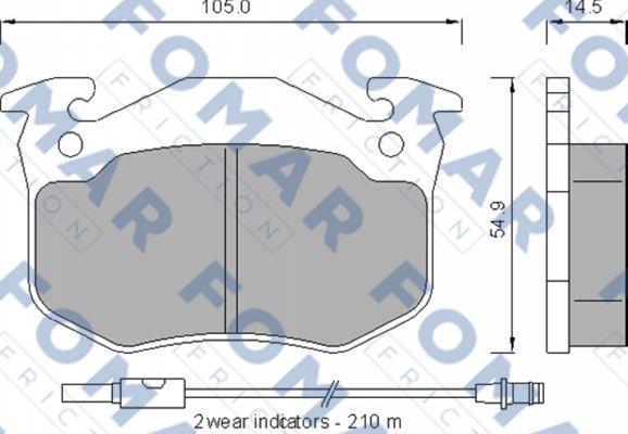 FOMAR Friction FO 528281 - Гальмівні колодки, дискові гальма avtolavka.club