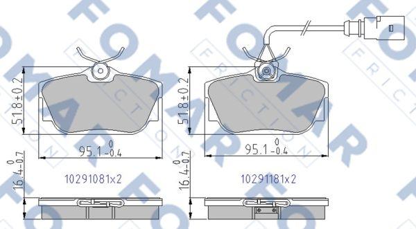 FOMAR Friction FO 691181 - Гальмівні колодки, дискові гальма avtolavka.club