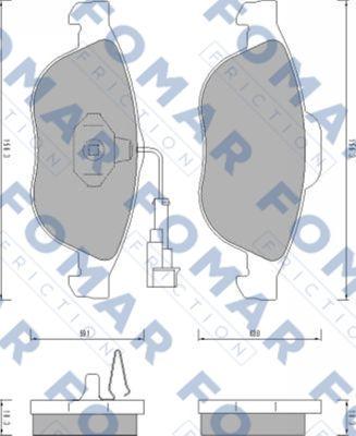 FOMAR Friction FO 665881 - Гальмівні колодки, дискові гальма avtolavka.club