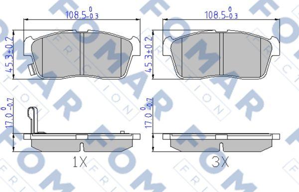 FOMAR Friction FO 603681 - Гальмівні колодки, дискові гальма avtolavka.club