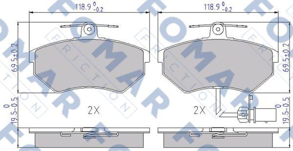 FOMAR Friction FO 689281 - Гальмівні колодки, дискові гальма avtolavka.club