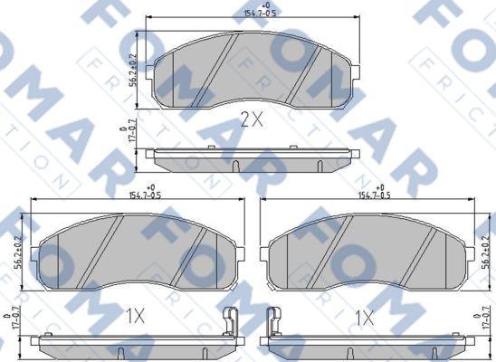 FOMAR Friction FO 685981 - Гальмівні колодки, дискові гальма avtolavka.club