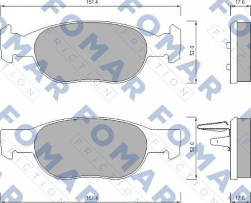 FOMAR Friction FO 688281 - Гальмівні колодки, дискові гальма avtolavka.club