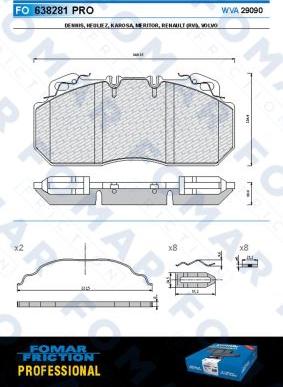 FOMAR Friction FO 638281 - Гальмівні колодки, дискові гальма avtolavka.club