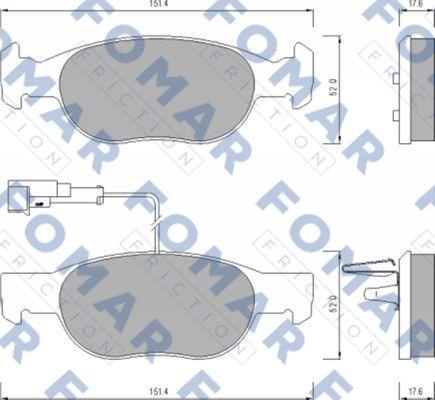 FOMAR Friction FO 624381 - Гальмівні колодки, дискові гальма avtolavka.club
