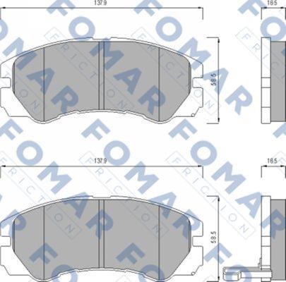 FOMAR Friction FO 621781 - Гальмівні колодки, дискові гальма avtolavka.club