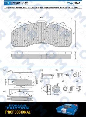 FOMAR Friction FO 674281 - Гальмівні колодки, дискові гальма avtolavka.club