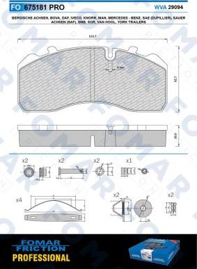 FOMAR Friction FO 675181 - Гальмівні колодки, дискові гальма avtolavka.club