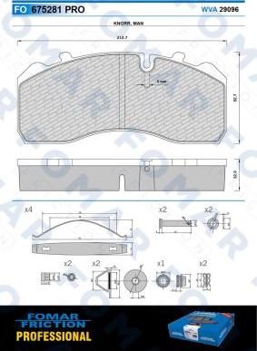 FOMAR Friction FO 675281 - Гальмівні колодки, дискові гальма avtolavka.club