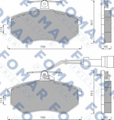 FOMAR Friction FO 670281 - Гальмівні колодки, дискові гальма avtolavka.club