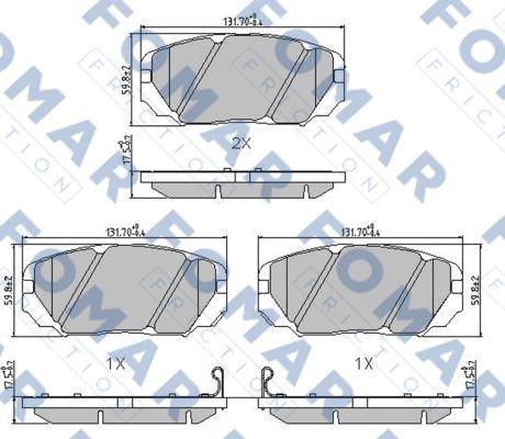 FOMAR Friction FO 899481 - Гальмівні колодки, дискові гальма avtolavka.club