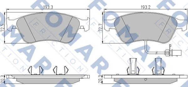 FOMAR Friction FO 858881 - Гальмівні колодки, дискові гальма avtolavka.club