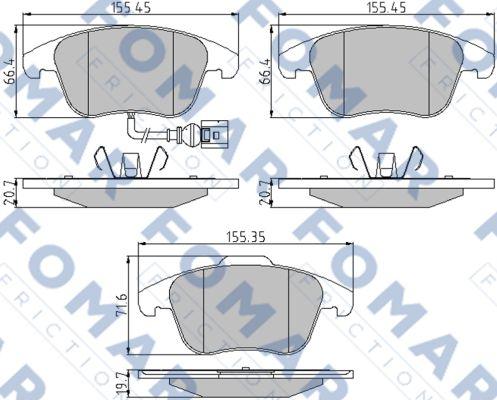 FOMAR Friction FO 862081 - Гальмівні колодки, дискові гальма avtolavka.club