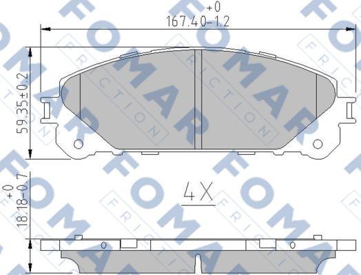 FOMAR Friction FO 862883 - Гальмівні колодки, дискові гальма avtolavka.club