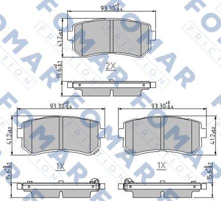 FOMAR Friction FO 244581 - Гальмівні колодки, дискові гальма avtolavka.club