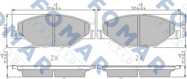 FOMAR Friction FO 247281 - Гальмівні колодки, дискові гальма avtolavka.club