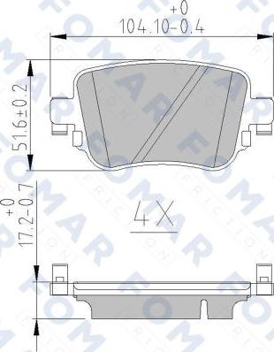 FOMAR Friction FO 251081 - Гальмівні колодки, дискові гальма avtolavka.club