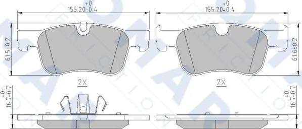 FOMAR Friction FO 261581 - Гальмівні колодки, дискові гальма avtolavka.club