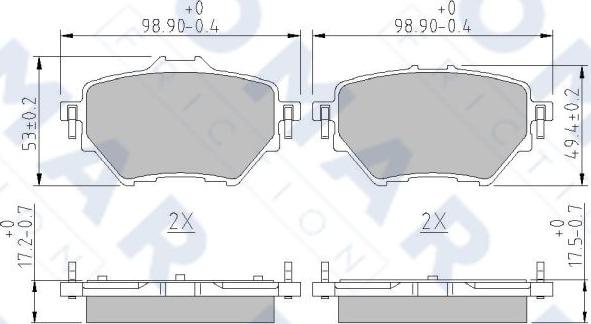 FOMAR Friction FO 261781 - Гальмівні колодки, дискові гальма avtolavka.club