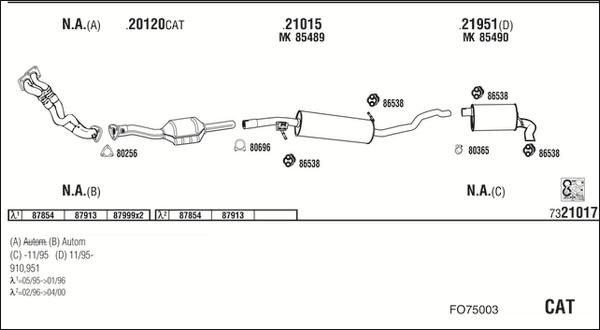 Fonos FO75003 - Система випуску ОГ avtolavka.club