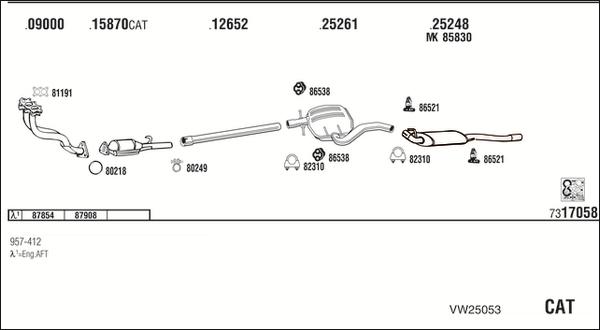 Fonos VW25053 - Система випуску ОГ avtolavka.club