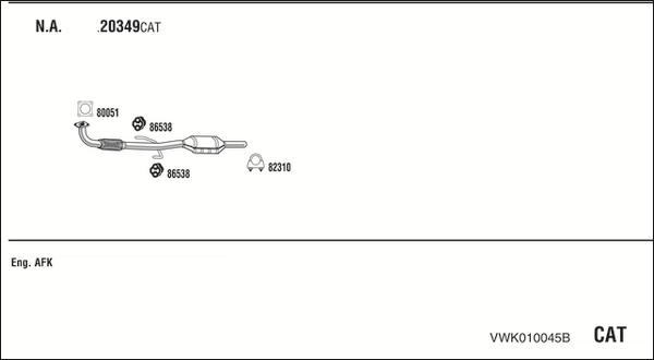 Fonos VWK010045B - Система випуску ОГ avtolavka.club