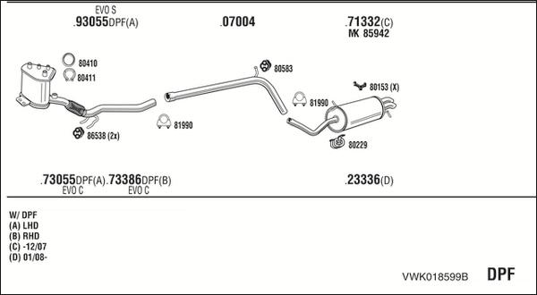 Fonos VWK018599B - Система випуску ОГ avtolavka.club