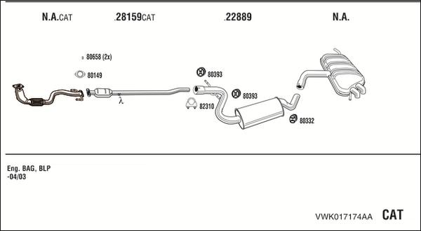 Fonos VWK017174AA - Система випуску ОГ avtolavka.club