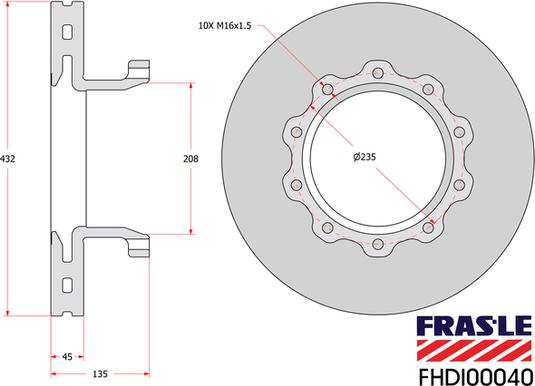 FRAS-LE FHDI00040 - Гальмівний диск avtolavka.club