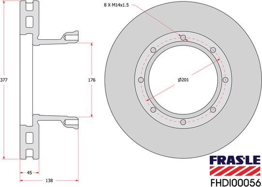 FRAS-LE FHDI00056 - Гальмівний диск avtolavka.club